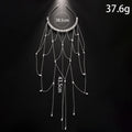 Gold and silver mesh tassel hair chain with pearl construction for women