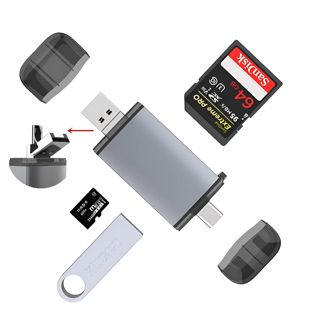 Multi-function 6-in-1 OTG card reader model T-933 for computer and mobile phone