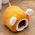 Thick cloth hamster nest bed in orange or grey, 12cm and 15cm cube sizes for winter use
