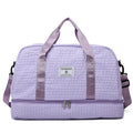 Solid colour ruched travel duffle bag Oxford cloth shoulder bag with dry and wet separation, available in six colours