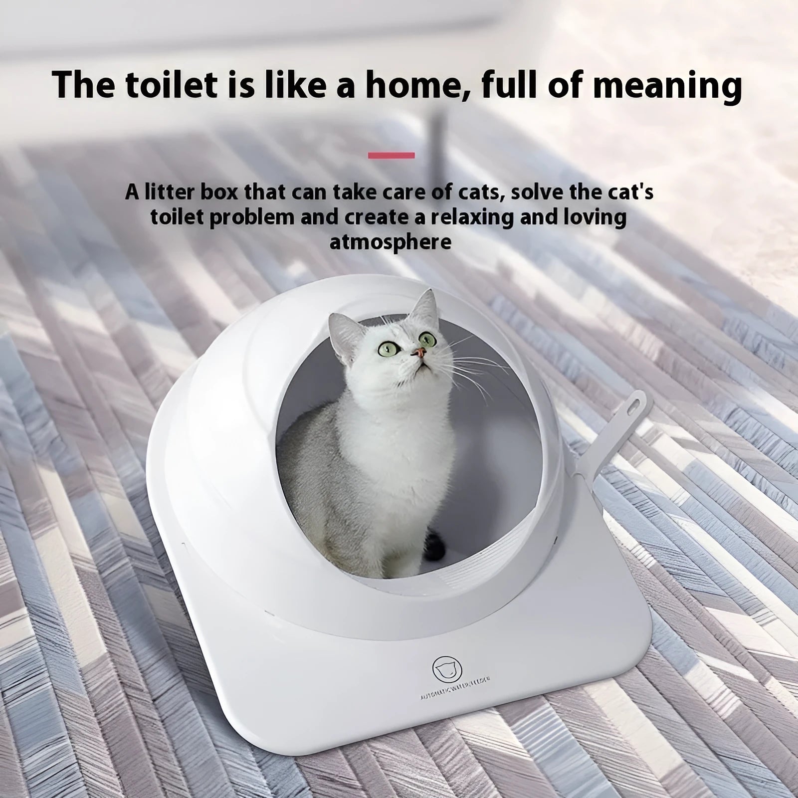 Large Ariston coloured enclosed cat litter tray with deodorising lid and carry handle