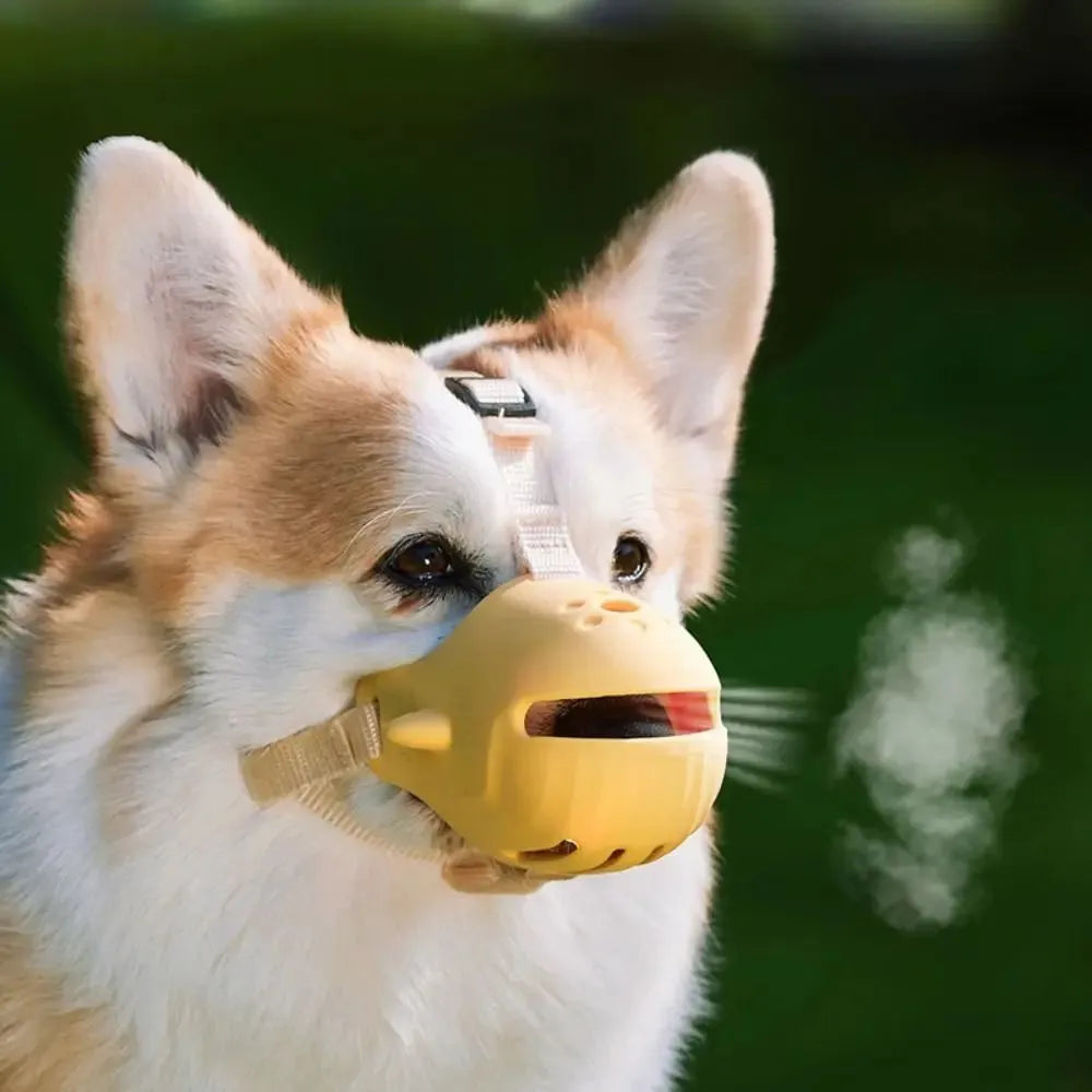 Portable breathable adjustable dog muzzle for small medium dogs in blue