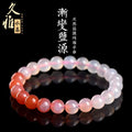Natural gradient Yanyuan agate bracelet showing geometric beads in a salt source colour tone.
