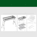 Stainless steel portable folding barbecue oven for outdoor cooking with more than five people capacity