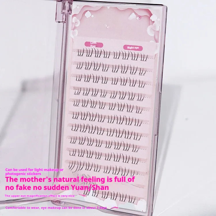 12-row lower false eyelash set in kitten's paw style with sheer roots and pointed tails.