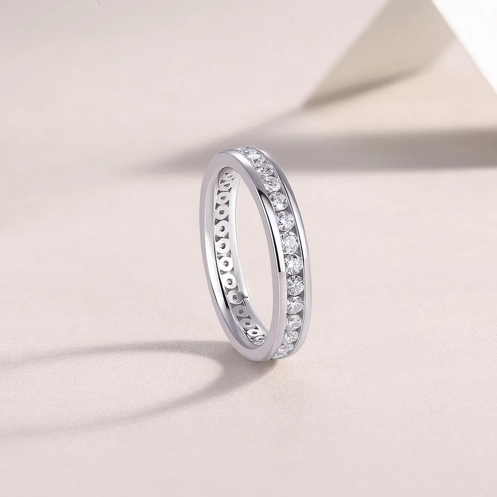 Moissanite star ring S925 silver platinum plated gift box GRA certificate sizes 5 to 9