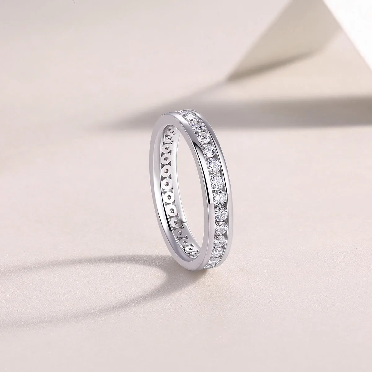 Moissanite star ring S925 silver platinum plated gift box GRA certificate sizes 5 to 9