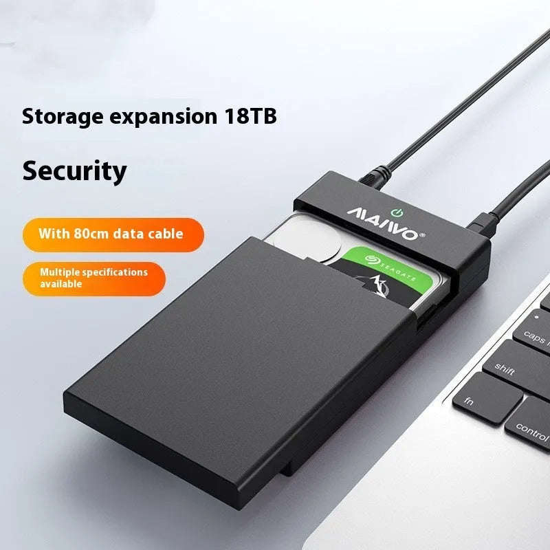USB 3.0 external hard disk enclosure for 3.5-inch SATA drives with slide cover in black and silver colour variant.