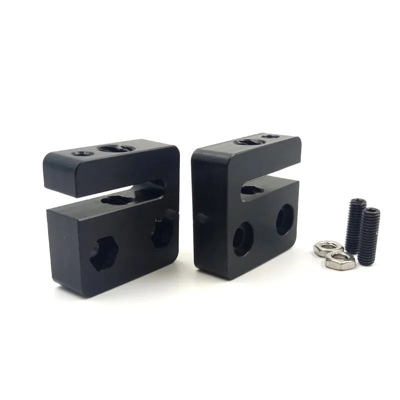 Black POM anti-backlash nut seat block for T8 lead screws, 12x33x34mm