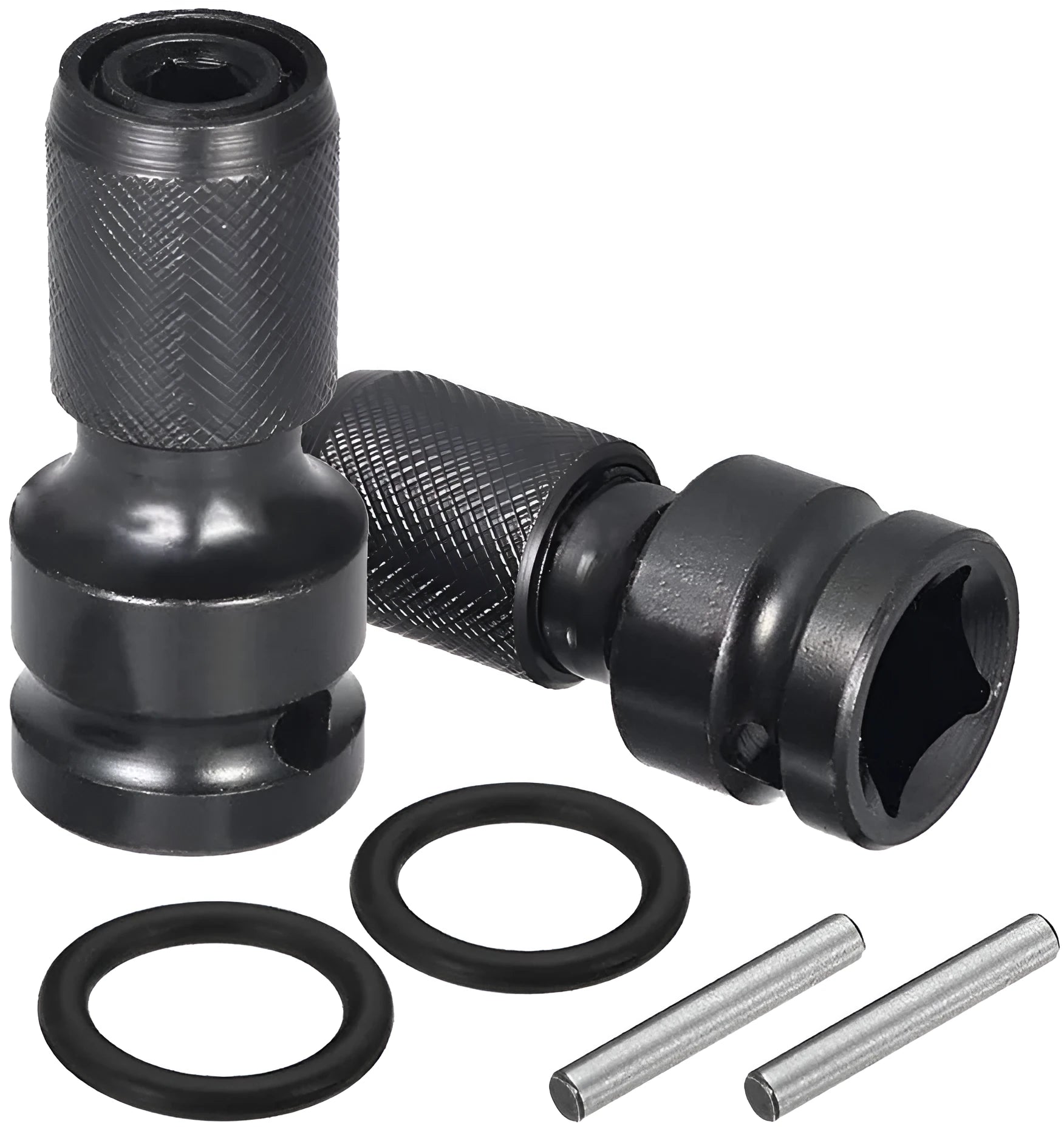 Telescopic square drive to hexagonal handle bit holder conversion tool with O-ring retention