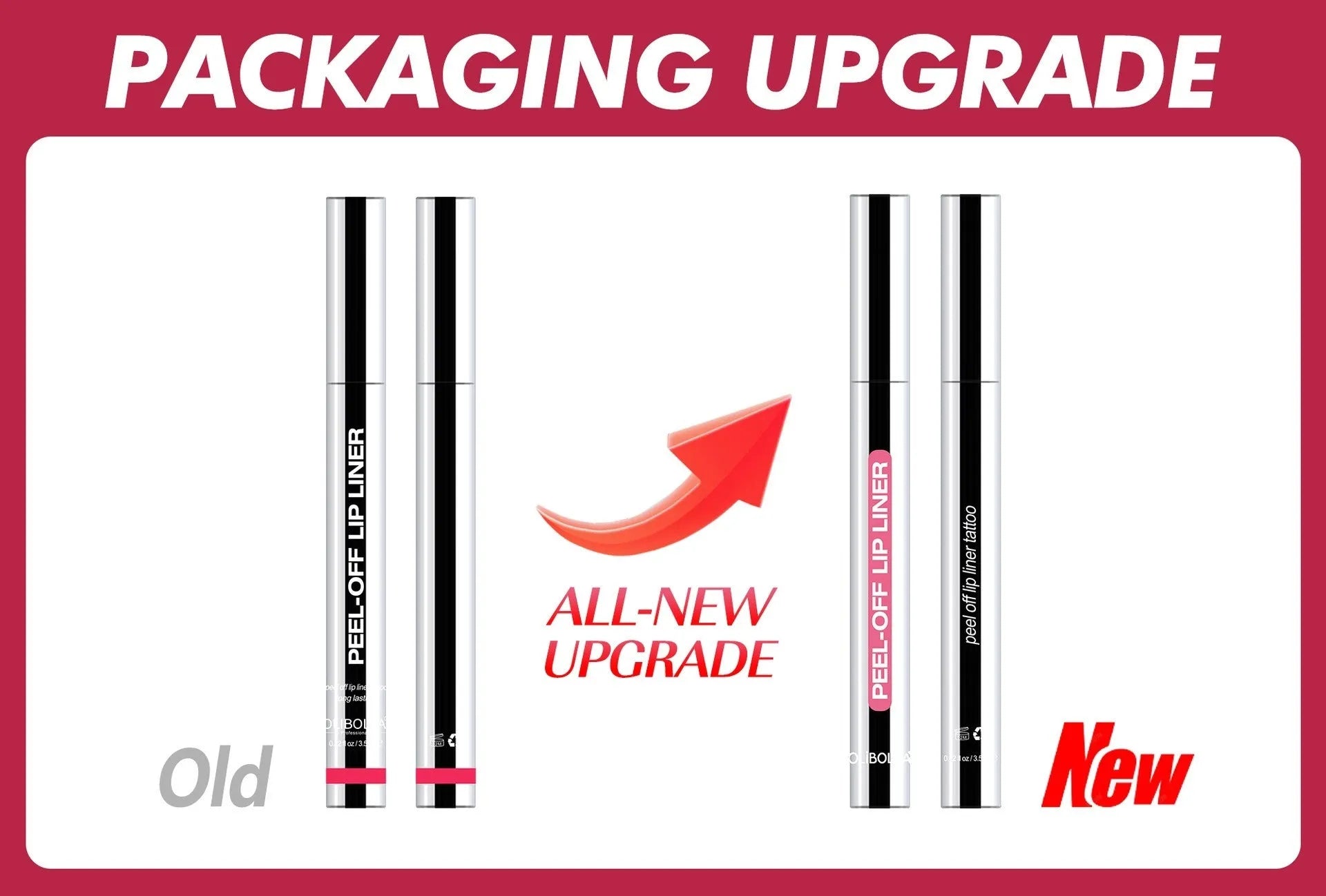 Slippery lip liner pencil in waterproof, smudge-proof formula with eight colour options A to H.