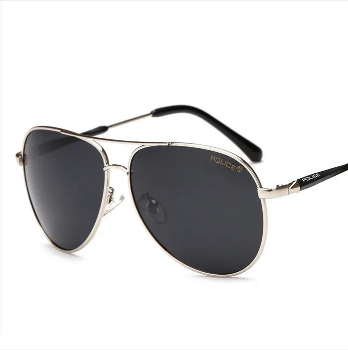 Men's polarized sunglasses with metal frame and TAC UV400 lenses in black colour