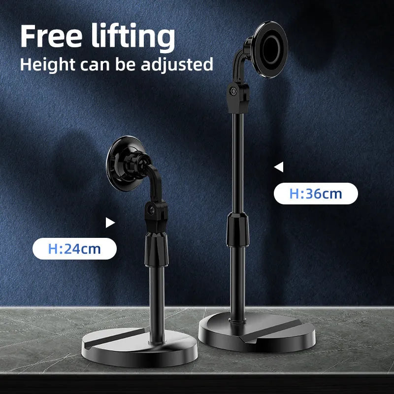 Black 360 degree rotating magnetic phone holder for universal mobile phones with strong suction mount