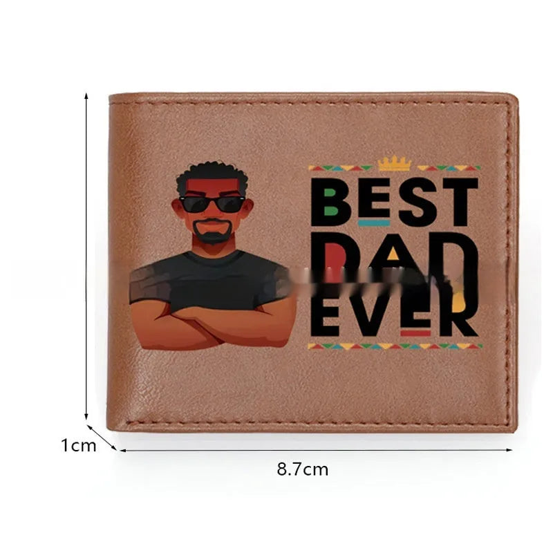 Brown personalised leather wallet with letter print, contrast stitching, and slim 10.5cm profile