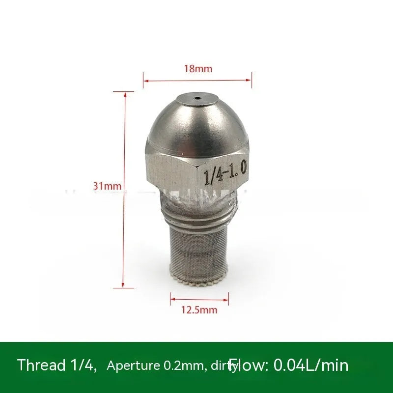 304 stainless steel fine atomization nozzle with external thread connection and multiple aperture size options