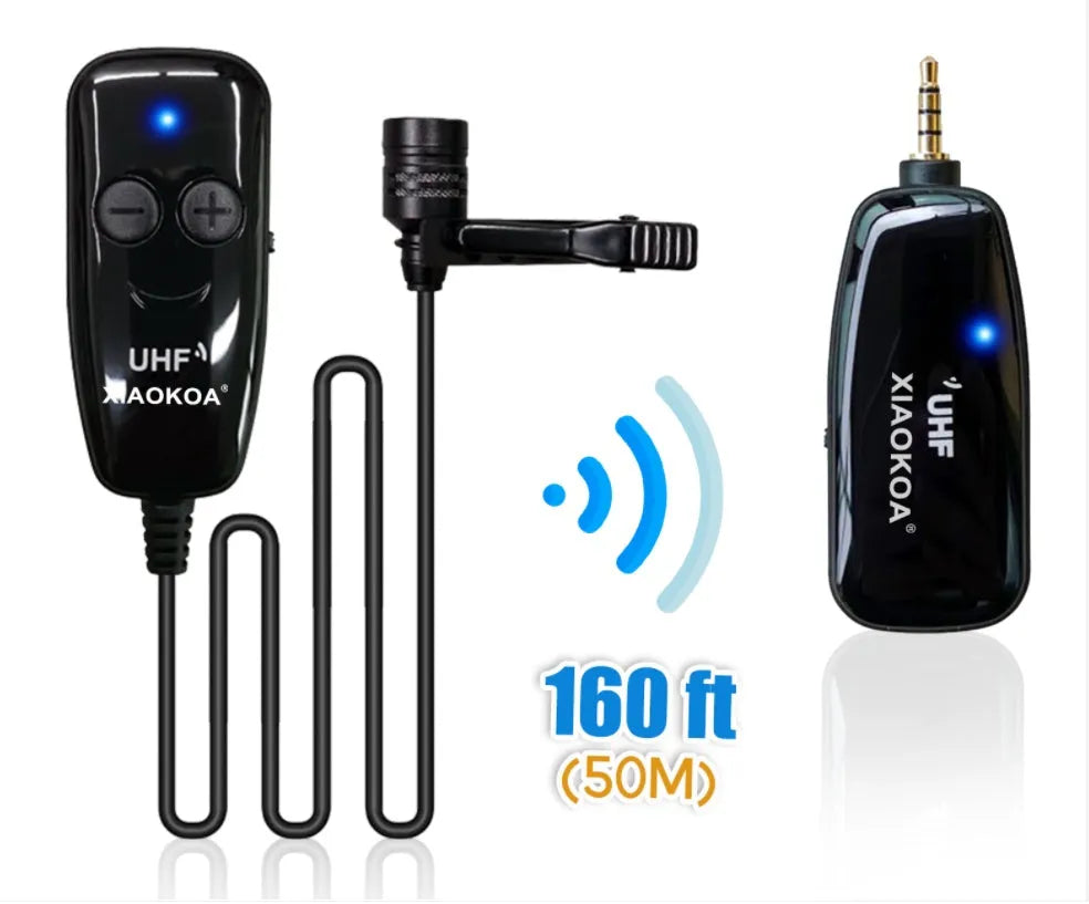 Black mobile phone lavalier microphone with 3.5mm plug for smartphone audio recording