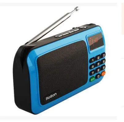Rolton W405 portable FM radio speaker with MP3 player in compact design with LED display