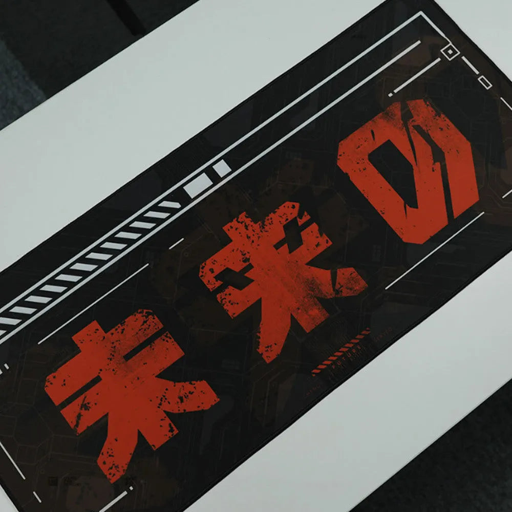 Black and red waterproof gaming mouse pad, 900x400x4mm or 800x300x4mm, eraser material, stitched seams