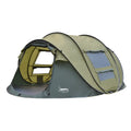 Automatic 3-4 person rainproof camping tent, 200x280x120cm, in khaki coffee or grass green