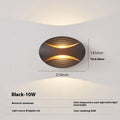 Modern minimalist aluminium wall lamp with IP65 rating, shown in black gold finish.