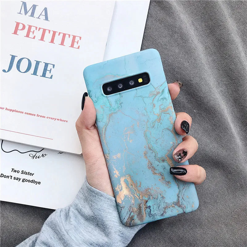 Samsung marble pattern phone case made from polycarbonate with six colour options
