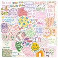 Danish pink motivational statement stickers with graffiti cartoon designs sized 4-6cm