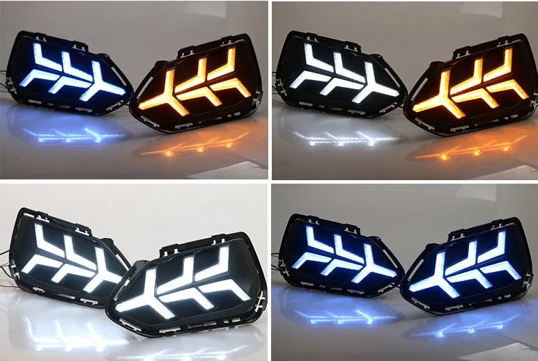 Car modified two-color daytime running light with ABS fog lamp frame and acrylic lens