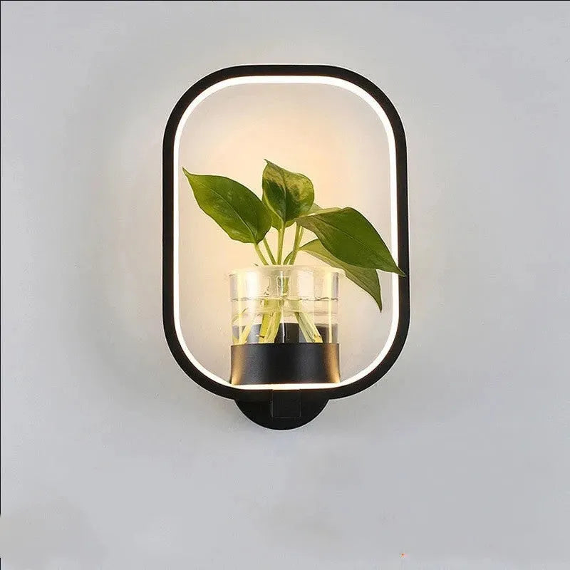 Decorative wall lamp with sandblasted iron finish, 30cm diameter, round shape, black colour, integrated LED strip