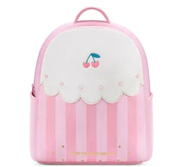 Children's schoolbag in rainbow, cherry or rocket, small polyester bag with cartoon cute pattern, double strap and zipper for ages 2-6