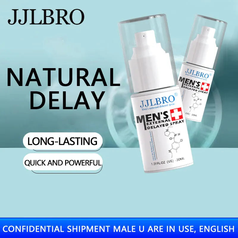 White 30ml delayed spray bottle with plant extract formulation for men's intimate care