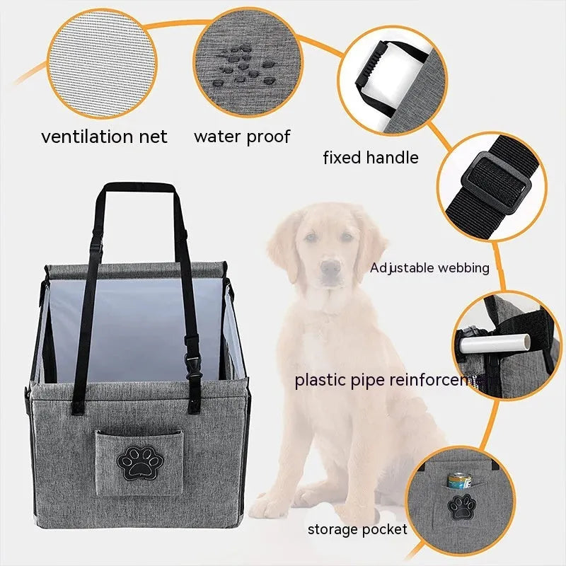 Oxford cloth foldable dog crate with dimensions 49cm x 49cm x 38cm in black colour