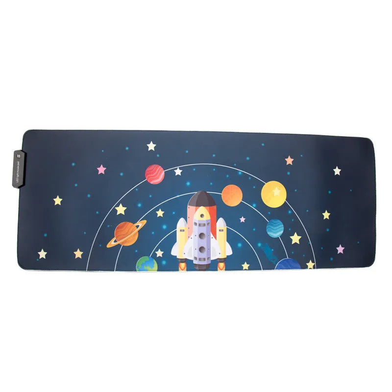 LED super large shiny mouse pad with 11 lighting modes and USB power