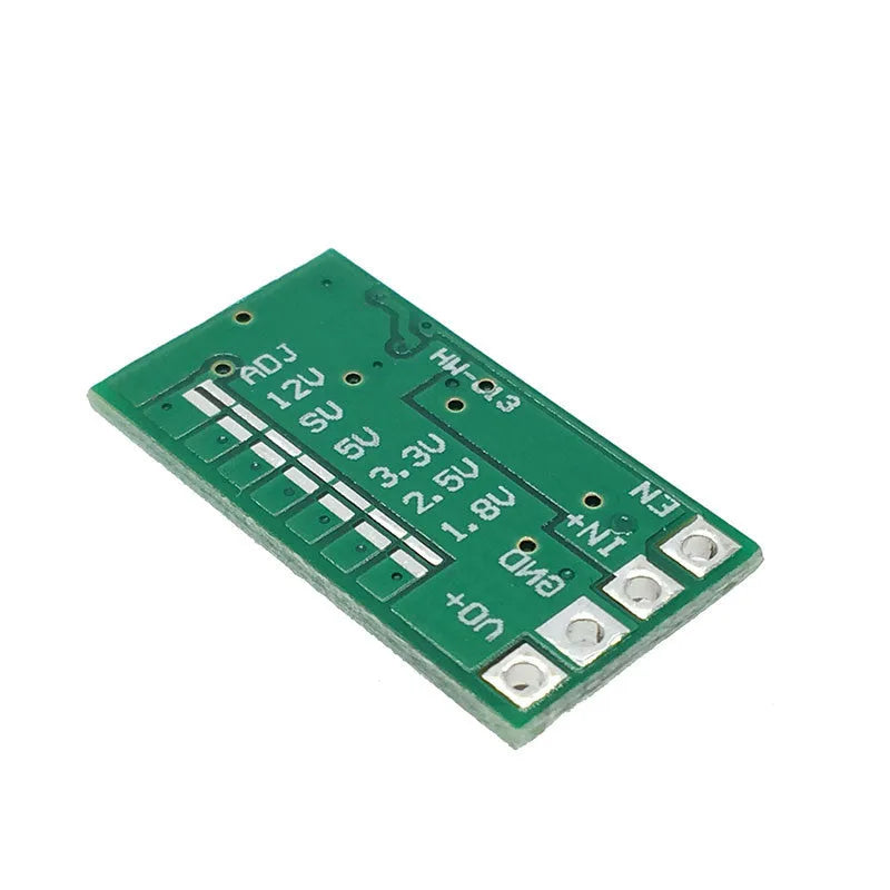 Green mini PCB DC-DC step-down power module converting 12-24V to 5V 3A