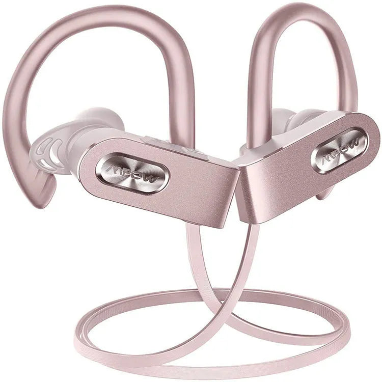 Flame2 hanging ear Bluetooth headset in red, black, or pink with bilateral stereo design