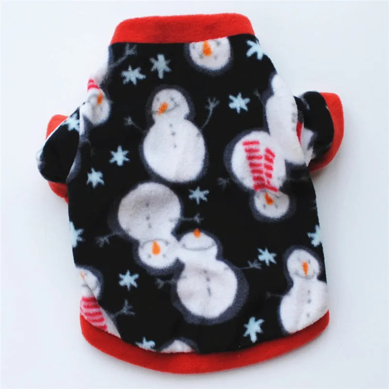 Fleece Christmas pet costume for dogs and cats in Santa style with 10 colour options and four sizes