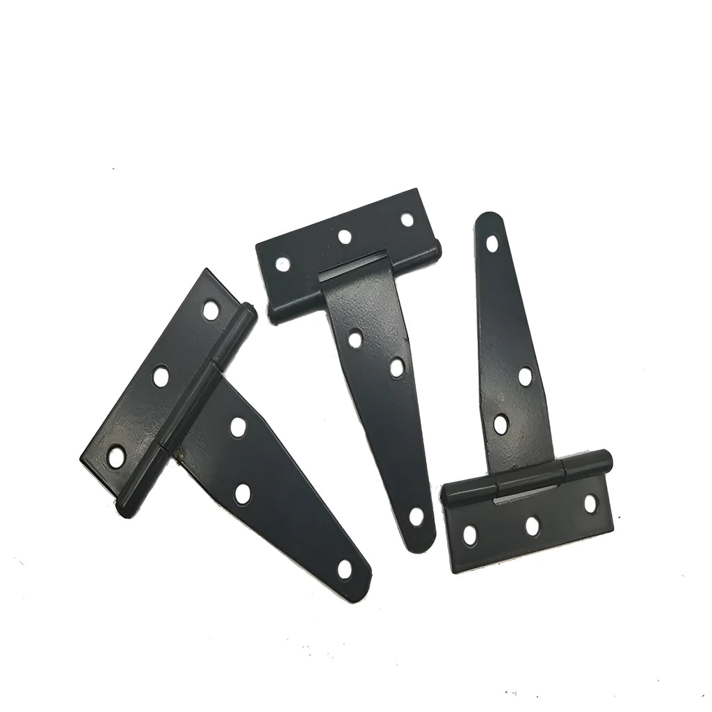Fixed T-shaped iron hinge for outdoor wooden doors and gates in multiple sizes