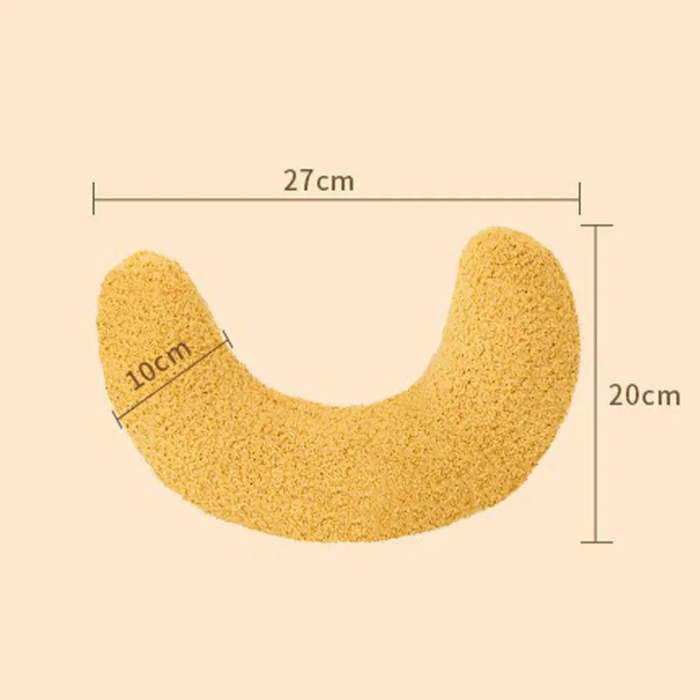 U-shaped cat pillow with adjustable collar in blue, khaki, white, or yellow colours for pet cervical support