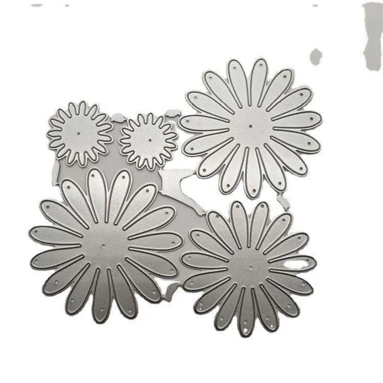 Silver high carbon steel cutting knife mold with flower etching pattern for cake decorating