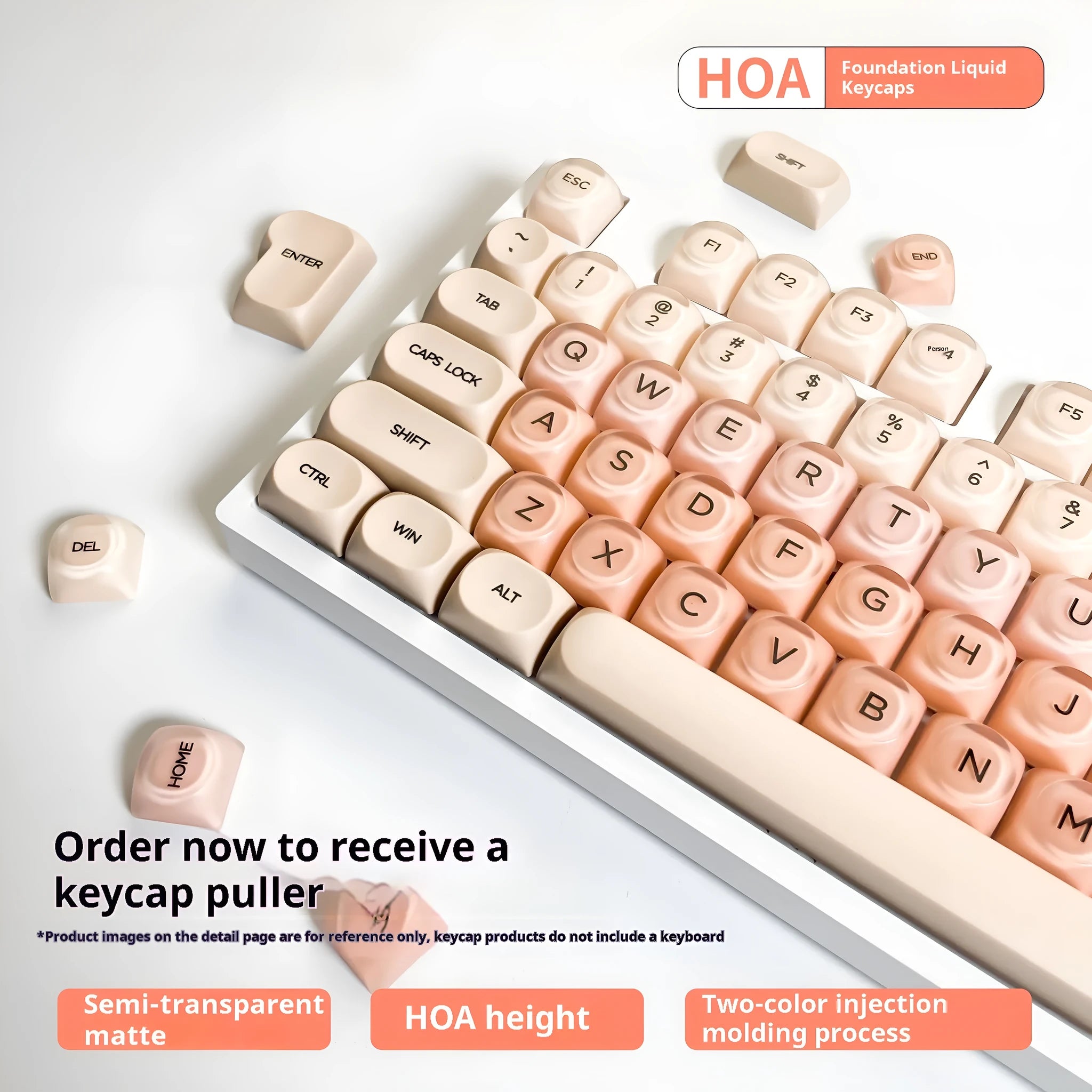 HOA small full set boxed mechanical keyboard keycaps with UV printing in four colour options