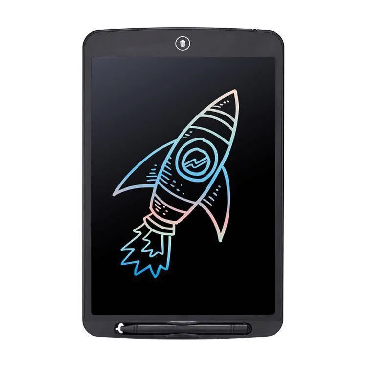 Electronic drawing board for children aged 7-14, plastic LCD writing tablet in black, white, red, and green