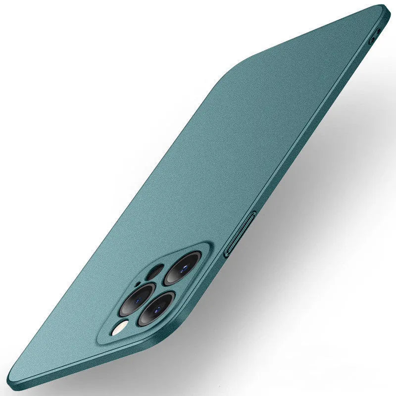 Rock sand texture iPhone back cover case in dark green, shown on an iPhone 13 Pro.