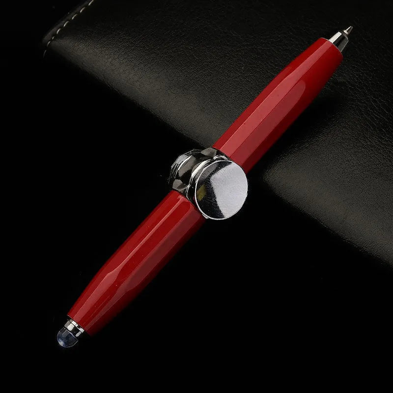10.5cm metal LED pen spinning decompression gyro ballpoint pen with 12 ink colour options