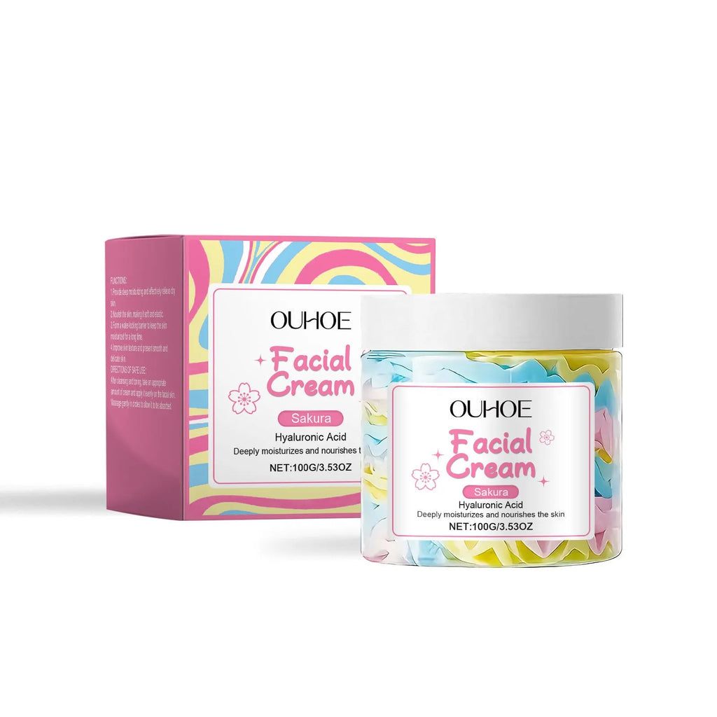 Sakura Butter Cream moisturiser in 5.7cm cube jar with 100g net content