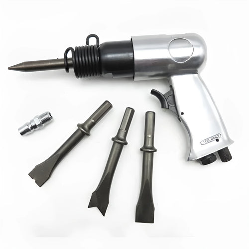 Air hammer tool with hexagonal and round handles for pneumatic rock drilling and industrial repairs