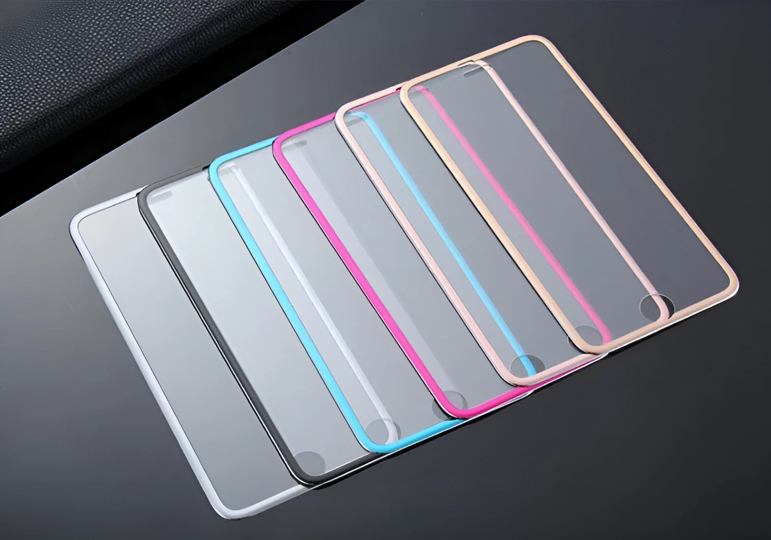 Black tempered glass full screen cover with titanium alloy frame for iPhone models