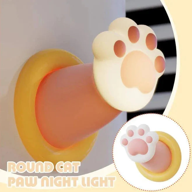White cat paw shaped rechargeable touch lamp with dimmable brightness settings