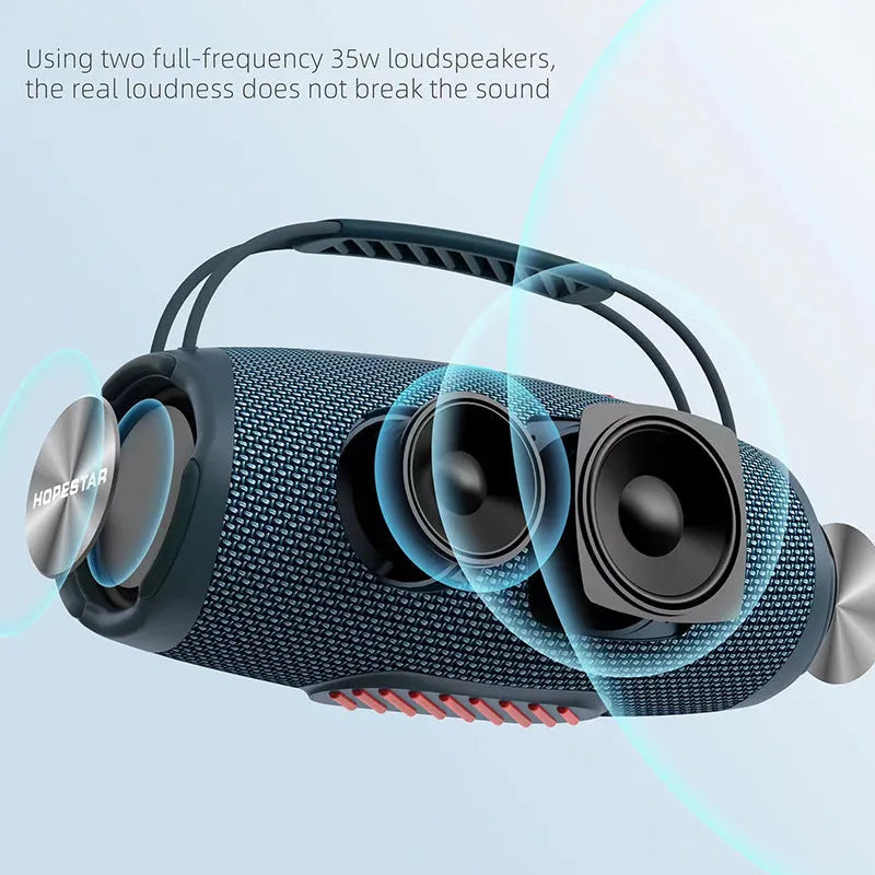 H53 waterproof wireless Bluetooth speaker in rugby style, 35W, 5200mAh, four colours