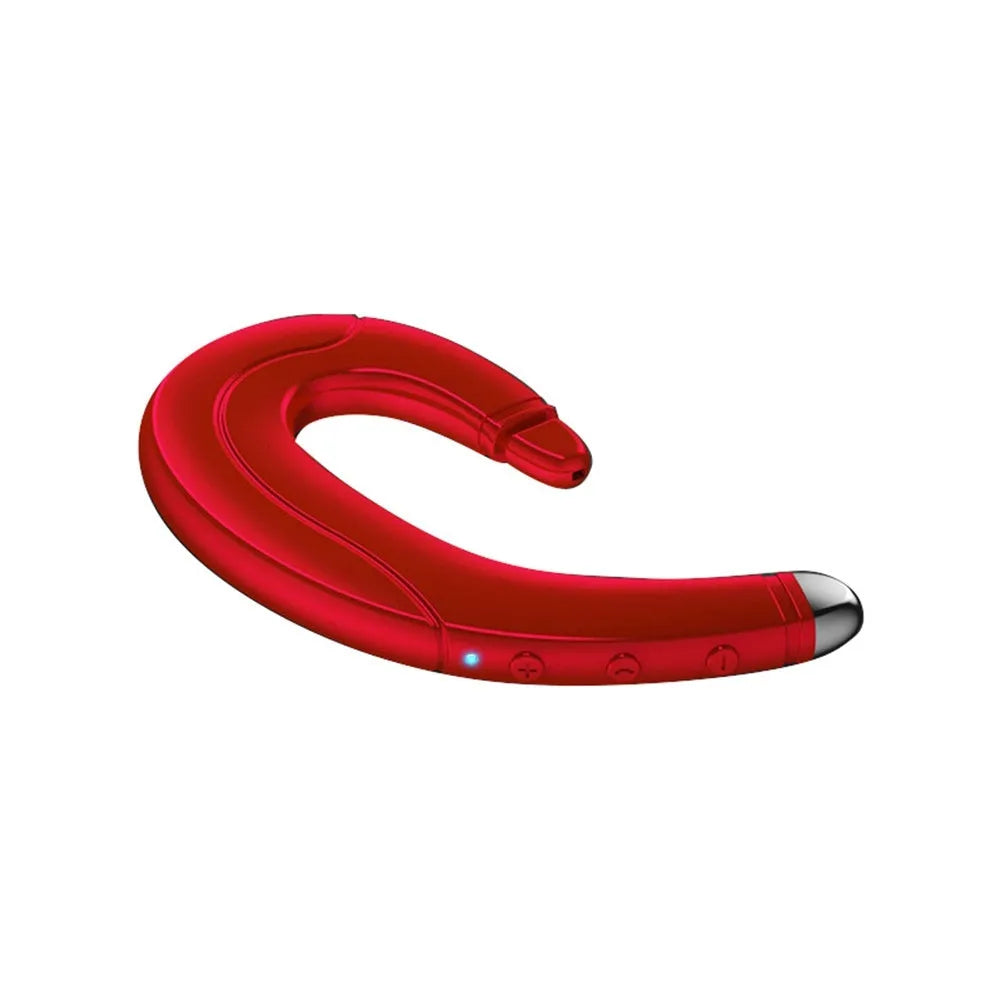 A single-ear bone conduction Bluetooth earphone for drivers in black, blue, or red.