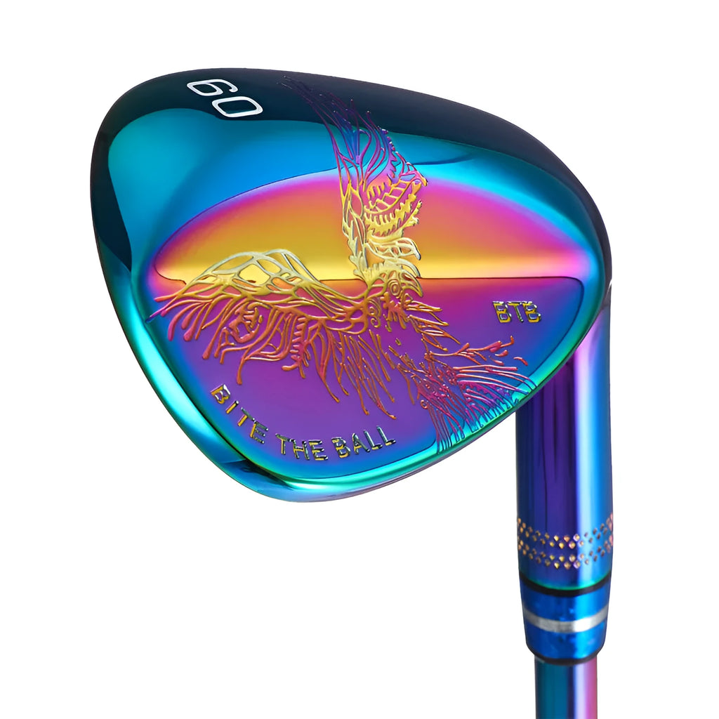 British style fat foot loafers golf wedge in blue with forged head and natural rubber grip