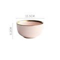 Nordic style solid colour porcelain bowl with celadon glaze finish, available in grey, blue, pink, and multiple sizes for tea drinking